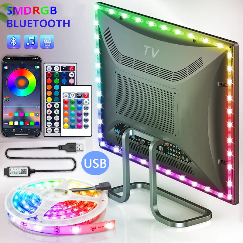 Light Tape Bluetooth SMD 5V USB RGB Lights Flexible LED Lamp Tape