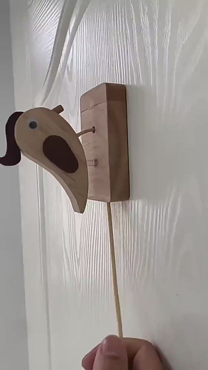 Wooden Woodpecker Door Bell